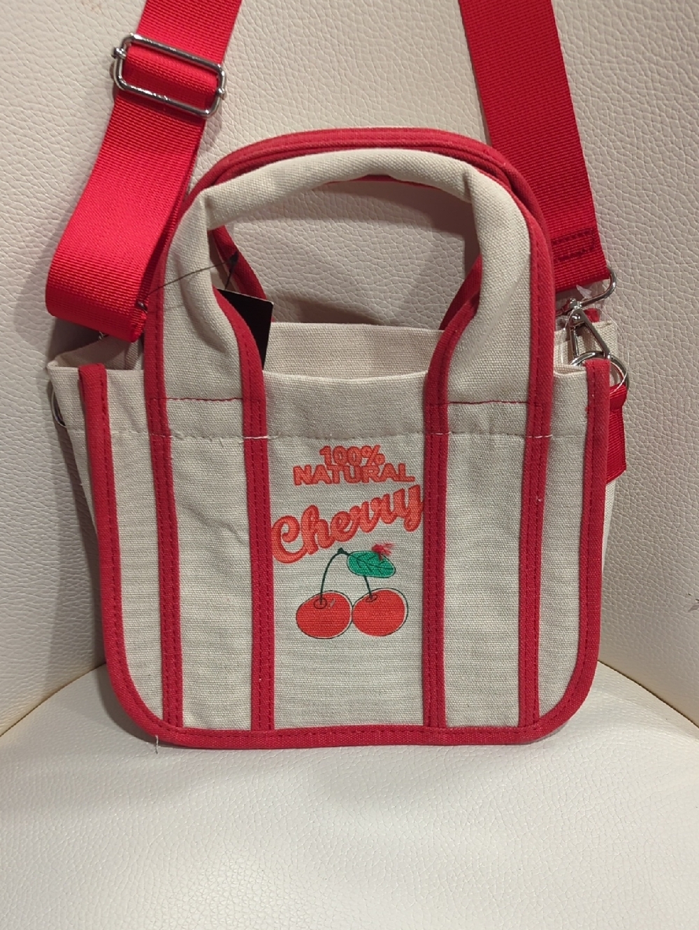 art class Cherry Canvas Crossbody Bag - Red & Cream